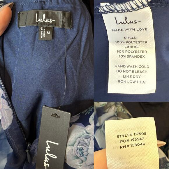 Lulu's Navy Floral Mini Dress - Picture 5 of 5